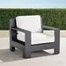 St. Kitts Lounge Chair with Cushions in Matte Black Aluminum - Classic Linen Bleu, Standard - Frontgate