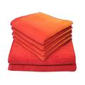 Dyckhoff 0768596500 6–Piece Towel Set with Colori quality 480 g/M², 2 Bath Towels/Shower Towels 70 x 140 CM and 4 Hand Towels 50 x 100 CM 100% Cotton Red