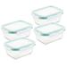 LocknLock Purely Better Glass Rectangular 4 Container Food Storage Set Glass | 3.7 H x 11.8 W x 15 D in | Wayfair 09189