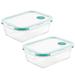 LocknLock Purely Better Vented Glass 2 Container Food Storage Set Glass | 3.9 H x 10 W x 15 D in | Wayfair 09201