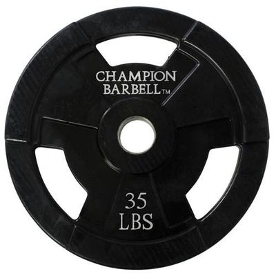 Champion Barbell Rubber Coated Olympic Grip Plate ...