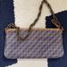 J. Crew Bags | J Crew Silk Mini Bag With Chain Strap | Color: Blue/Brown | Size: Os