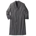 Men's Big & Tall Wool-Blend Long Overcoat by KingSize in Charcoal Herringbone (Size 4XL)