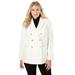Plus Size Women's Double Breasted Wool Blazer by Jessica London in Ivory (Size 32 W) Jacket