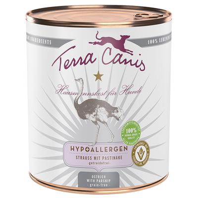 12 x 800 g Terra Canis Hypoallergen Strauß mit Pastinake Nassfutter Hund