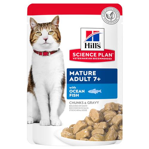 24 x 85 g Hill's Science Plan Mature Adult Ozeanfisch Katzennassfutter