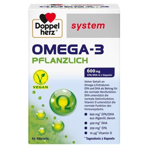 Doppelherz – system Omega-3 Pflanzlich + D +B12 Mineralstoffe