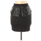 Casual Mini Skirt Mini: Black Solid Bottoms - Women's Size Medium