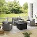 Birch Lane™ Lawson 4 Piece Rattan Sofa Seating Group w/ Cushions Synthetic Wicker/All - Weather Wicker/Wicker/Rattan in White | Outdoor Furniture | Wayfair