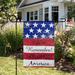 Northlight Seasonal We Remember Patriotic Americana Outdoor Garden Flag in Red/Gray/Blue, Size 18.0 H x 12.5 W in | Wayfair NORTHLIGHT FG29871