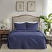 Lark Manor™ Lissette 3 Piece Split Corner Pleated Quilted Bedspread Polyester/Polyfill/Microfiber in Blue/Navy | King | Wayfair