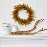 The Holiday Aisle® 21" Plastic Wreath in Orange | 21 H x 21 W x 4 D in | Wayfair 00ECE78751134CC1B5565C18BFC53BBD