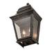 Meyda Lighting Vincente 2-Light Outdoor Wall Lantern Glass/Metal/Steel in Black/Gray | 16 H x 9 W x 6 D in | Wayfair 186668