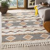 Gray 120 x 1 in Area Rug - Latitude Run® Bakerhill Hand-Knotted Wool/Cotton Ivory Area Rug Wool | 120 W x 1 D in | Wayfair