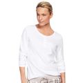 Plus Size Women's Long Sleeve Henley Sleep Tee by ellos in White (Size M)