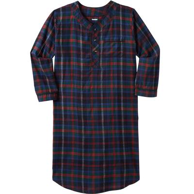 Men's Big & Tall Plaid Flannel Nightshirt by KingSize in Multi Plaid (Size 7XL/8XL) Pajamas
