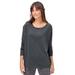 Plus Size Women's Boxy Sleep Tee by ellos in Heather Charcoal (Size 22/24)