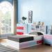 Angelie 3 Drawer Platform Bed Wood in Blue/Brown/Pink | 12.5 H x 40.5 W x 76 D in | Wayfair Y1302T