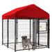 Kennels Direct 52 in. H x 4ft x 4ft Steel Kennel Kit Metal in Pink/White | 52 H x 48 W x 48 D in | Wayfair DK5244WC