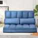 Trule Hines Twin Or Smaller 44.1" Tufted Back Convertible Sofa Metal/Linen in Blue | 22.5 H x 44.1 W x 48.8 D in | Wayfair