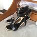 Gucci Shoes | Gucci Leather Black Heels Leather Ankle Strap 36 | Color: Black/White | Size: 6.5