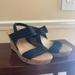 American Eagle Outfitters Shoes | American Eagle Black Wedge Sandal Sz 10 | Color: Black/Tan | Size: 10