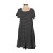 Old Navy Casual Dress - A-Line Scoop Neck Short Sleeve: Black Print Dresses - Women's Size X-Small