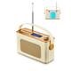 UEME Retro DAB/DAB+ FM Wireless Portable Radio with USB Rechargeable Battery and Bluetooth (Cream)