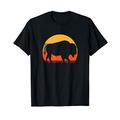 Amerikanischer Büffel bison mit altem Sonnenuntergang T-Shirt