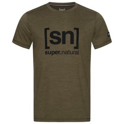 super.natural - Logo Tee - T-Shirt Gr XL oliv/braun