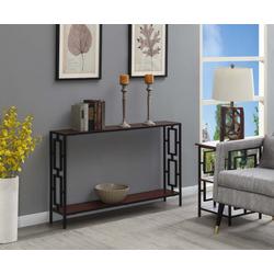 Town Square Metal Frame Console Table in Cherry / Black Finish - Convenience Concepts 167299CHBL