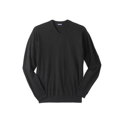 Men's Big & Tall Lightweight V-Neck Sweater by KingSize in Black (Size 2XL)