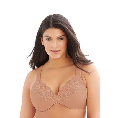Plus Size Women's Back Close Wonderwire Bra by Glamorise in Cappuccino (Size 34 B)