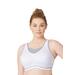 Plus Size Women's Full Figure Plus Size No-Bounce Camisole Elite Sports Bra Wirefree #1067 Bra by Glamorise in White Gray (Size 34 G)