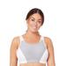 Plus Size Women's Full Figure Plus Size Custom Control Sports Bra Wirefree #1166 Bra by Glamorise in White Grey (Size 36 F)