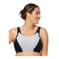 Plus Size Women's Full Figure Plus Size Custom Control Sports Bra Wirefree #1166 Bra by Glamorise in Black Grey (Size 38 D)