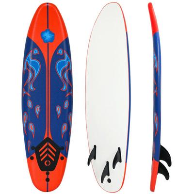 Costway 6 Feet Surfboard with 3 Detachable Fins-Re...