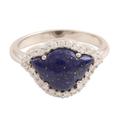 Indigo Lotus,'Lapis Lazuli and Cubic Zirconia Cocktail Ring'