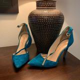 Jessica Simpson Shoes | Beautiful Turquoise Suede Jessica Simpson Heels | Color: Blue | Size: 6.5
