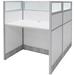 36"W x 49"D x 48"H White Laminate Washable Double Starter Carrel