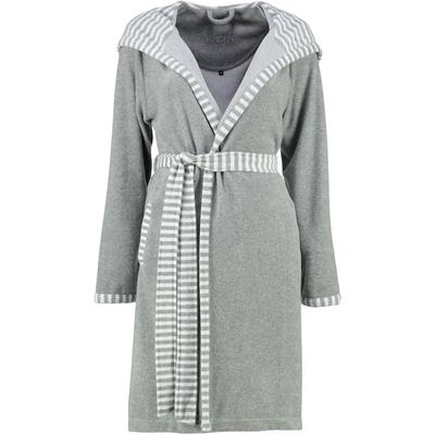 Vossen Bademäntel Damen Kurzmantel mit Kapuze Juno grau melange - 7380 XL Weiss