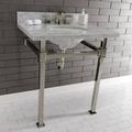 Kingston Brass Monarch Ceramic Rectangular Console Bathroom Sink w/ Overflow in Gray/White | 37.75 H x 30 W x 22 D in | Wayfair KVPB30MOQ6