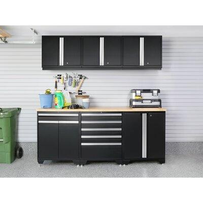 NewAge Products Pro Series Garage Storage Cabinet Set, Stainless Steel in Black | 84.75 H x 128 W x 24 D in | Wayfair 64098