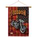 Breeze Decor Americana Motorcycle 2-Sided Polyester 40 in. x 28 in. Flag Set in Black/Red | 40 H x 28 W in | Wayfair