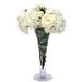 Distinctive Designs White Roses & Hydrangeas In Trumpet Vase Polysilk, Glass | 21 H x 13 W x 13 D in | Wayfair 17182