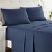 Latitude Run® Bruyn Double Brushed Hotel Luxury Sheet Set w/ Extra Soft Sheets & Pillowcases Microfiber/Polyester in Blue/Navy | Twin | Wayfair