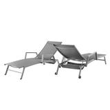 Ebern Designs Dupree 77.56" Long Reclining Single Chaise Metal in Gray | 37.8 H x 28.35 W x 77.56 D in | Outdoor Furniture | Wayfair