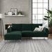 Green Sectional - Mercury Row® Allon 88" Wide Velvet Reversible Sofa & Chaise Upholstery/Velvet | 32.5 H x 88 W x 61.5 D in | Wayfair
