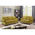 House of Hampton® Felty 2 Piece Velvet Living Room Set Velvet in Yellow | 37.4 H x 85.04 W x 33.9 D in | Wayfair Living Room Sets