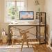 Trent Austin Design® Fortney Home Office Desks w/ Reversible Bookshelf, 47"/55"/63" Writing Desk Wood/Metal in Black | Wayfair
